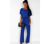 Mameluco women's wide leg cut, Palazzo pants, short sleeved hooded jumpsuit