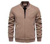 AIOPESON-Chaqueta Bomber forrada de lana para hombre, abrigo cálido informal con bolsillo con cremallera, prendas de vestir, Otoño e Invierno