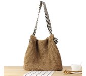 Estilo marino versátil cuerda de papel bolsa trenzada correa de hombro anudada nicho de vacaciones bolsa trenzada bolsa de playa