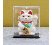 Mini Waving Lucky Cat Decoration Chinese Fortune Cute Cat Sculpture Statue for Home Table Desktop Ornament
