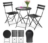 Juego de Muebles de jardín de 3 Piezas con 2 sillas Plegables, Juego de Muebles de balcón, Muebles de jardín, Muebles de jardín, Muebles de jardín, Muebles de jardín, Mesa de Metal