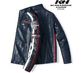 Nuevo Chaqueta de PU para hombre, traje de carreras para moto, chaqueta fina