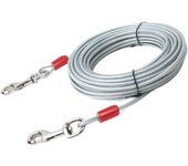 3/5/10 Meter Dog Tie Out Cable Heavy Duty Dual End Snap Hooks Pet Cable Leash Anti-Rust Bite-Resistant Double Head Leash