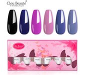 Clou Beaute 8ml Gift Set Kit UV LED Gel Varnish Soak Off Nail Art Gel Nail Polish Pure Nail Color Base Coat No Wipe Top Coat