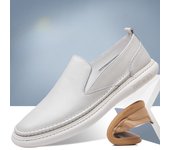 Primera capa de cuero de vaca zapatos casuales para hombres zapatos blancos transpirables para hombres zapatos