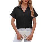 Summer Shirts & Blouses for Women Solid Color Chiffon Youthful Elegant Woman Top M Aesthetic Cool Social Chic Cute Tall Sale Of