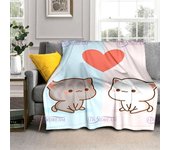 Cartoon Peach Cat Blanket Super Warm Children Girl Cute Cat Blanket Travel Bedding Sofa Bed Blanket Birthday Lover Gift
