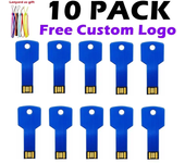 Colorful Mini Key Shape Custom Logo Business Gift Metal USB Flash Drive Pen128MB 4GB 8GB 16GB 32GB Pendrive USB 2.0 10Pcs Lot