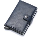 Id credit bank card holder wallet luxury brand men anti rfid blocking protected magic leather slim mini small money wallets case