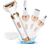 4 In 1 Painless Removal Epilator Rechargeable Trimmer Women Body Razor Face Leg Armpit Bikini Pubic Shaver Hair Remover