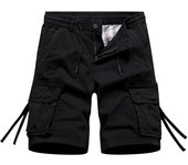 Summer New 100% Cotton Cargo Shorts Men Fashion Multi-Pocket Elastic Waist Short Pants Army Tactical Military Casual Shorts Men