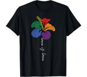 Love Is Love Rainbow Lily Flower LGBT Gay T-Shirt Men's Tee
