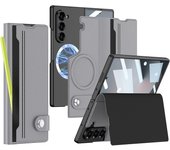 Magnetic For Samsung Galaxy Z Fold 6 Case Magsafe charging Split Body Fiber Leather Protective Cover