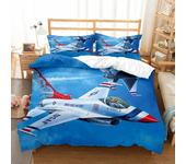 Duvet Cover Airplane Fighter King/Queen Size flying Fighter Jet Bedding Set for Kids Teens Boys modern Cool Airplane Quilt Cover