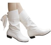 Botas De Nieve A Media Pantorrilla Para Mujer, Tacón Con Cordones, Tacón Bajo, Negras, Blancas, Rojas, Invierno