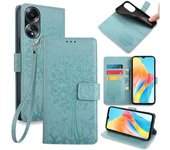 Funda de cuero PU para OPPO A58 4G, Funda de cartera a prueba de golpes con correa de mano