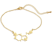 Kinitial  Serotonin Molecule bracelts For Women Link Chain Bracelets & Bangles Trendy Science Chemistry Jewelry pulseras mujer