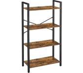 Librería de 6 Niveles, Biblioteca, Estantería para Oficina, Estudio, Sala de Estar, Dormitorio, 30 x 40 x 186 cm, Industrial, Marrón Rústico y Negro Tinta LLS101B01