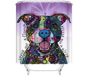 Lovely Bird Pet Bulldog Art Dog Printing Bathroom 3D Shower Curtains Waterproof Polyester Fabric Bath Curtain