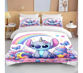 Cartoon  Stitch Love Printed Bedding Set Duvet Cover 1 Duvet Cover 2 Pillowcases Adult and Children Bedding Set Luxury