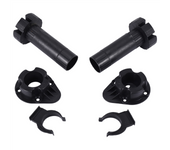 2x Plastic Adjustable Height Kitchen Cupboard Plinth Foot Leg Pair Black