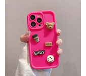 Funda de teléfono con oso de dibujos animados en 3D para iPhone 16 Pro Max 15 Plus 14 13 12 11 Pro Max, funda suave para iPhone X XR XS Max 7 8 Plus Se 2020