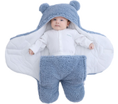 Baby Holding Suit Infant Hooded Snowsuit Warm Jumpsuit Rompers Outerwear Blue