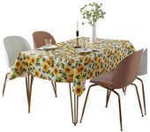 PVC Waterproof Tablecloth Sunflower Pattern Pastoral Style Table Cover Oil-proof Thicker Table Decor Cloth Table Decorations