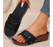 Women's Sandals Fashion Heeled Sandals For Summer Shoes Women Slippers Summer Footwear Female Block Heels Sandalias De Mujer