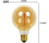 LED Bulb ST64 G95 G125 220V E27 4W 8W Dimmable Vintage Spiral Filament Blubs Retro Incandescent Decoration Lighting Lamp Ampoule