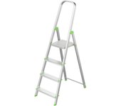 Escalera de Tijera Plegable Marca Española Escalera de Aluminio 4 peldaños con Gancho de Pared Multiusos Antideslizante Ligera y Resistente Escalera Doméstica Fácil Transporte