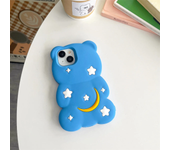 3D Cartoon Moon Star Teddy Bear Suitable For iPhone 14 Phone Case 15 Pro Max 12 13 Protective Case