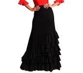 Falda flamenco con vuelo de 5 volantes