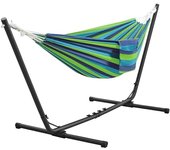 Hamaca con Soporte Ajustable 310/320/330 * 101 * 101,5 cm con Bolsa de Transporte 1-2 Personas Carga 200kg Hamaca para Playa Patio Jardin