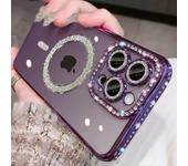 Nueva funda transparente de diamante brillante a la moda para iPhone 16E 15 14 13 11 12 Pro Max 16 Plus cubierta de parachoques de carga inalámbrica magnética