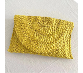 Bolso de paja de cáscara de maíz para mujer, bolsa de mano tejida a mano, sobre, largo, para playa, verano, 2025