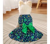 Chihuahua Green St. Patrick's Day Pet Dress Clover Pattern Lovely Pet Clothes Skin-friendly Puppy Skirt Cat