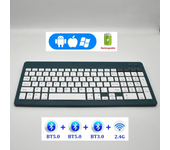 Teclado inalámbrico recargable español/alemán/ruso/coreano/árabe Bluetooth y 2,4G para tableta iPad PC Android IOS Win