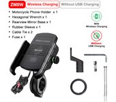Deelife Motorcycle Phone Holder for Moto Motorbike Mirror Mobile Stand Support USB Charger Wireless Charging Cellphone Mount
