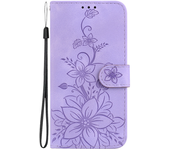 For Oppo a38 A18 A52 a92 A72 A53 4G carcasa de móvil antideslizante de color sólido, solapa de cuero estampado de lirio, re