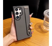 Carbon Fiber + Wristband 2-in-1 Phone Case For Samsung Galaxy S25Ultra S24Ultra S25+/S24+ Support MagSafe Design S23Ultra S22Ultra Anti-Slip Design Camera Bulge Protection