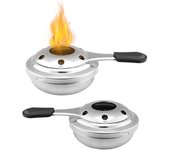 2 pcs Mini Estufa de Alcohol, Quemador de Alcohol, Quemador De Fondue De Acero Inoxidable, Mini Estufa de Alcohol para Exterior,