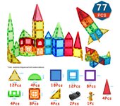77pcs Magnetic Building Blocks Construction Sets Strong Magnet Tiles Children Montessori Educational Toys Kids Christmas Gifts