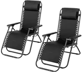 【PACK 2 SILLAS】 Silla plegable gravedad cero tumbona ajustable sillón reclinable con reposacabeza gravedad, medida 165x65x110 peso 6kilos cero para playa, jardín, terraza, patio