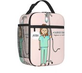 Insulated Bags Cooler Bag Container Enfermera En Apuros Doctor Nurse Medical Lunch Box Tote Food Handbags Picnic