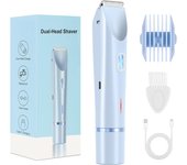 Women's Dual-Head Bikini Trimmer, Waterproof Cordless Electric Hair Shaver, USB Type-C Charging, Full Body Hair Removal, Safe & Comfortable (Purple)