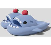 2025 nuevas zapatillas de tiburón, zapatos de verano para hombres y mujeres, lindas sandalias de calle para interiores de fresas DIY, toboganes de ducha de playa para niñas y niños