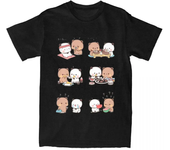 Kawaii Panda and Bear Pattern T-shirt Bubu Dudu Round Neck Fashion Large Women's Wear