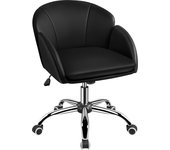 Silla de Oficina Silla de Ruedas Silla Altura Ajusteble MAX Carga 136 KG Silla de Despacho Estudio Blanco Silla Piel Sintética