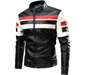 Men Stand Collar Motorcycle Leather Jackets Slim Fit PU Leather Coats Quality New Fashion Male Autumn Casual Leather Jackets 5XL